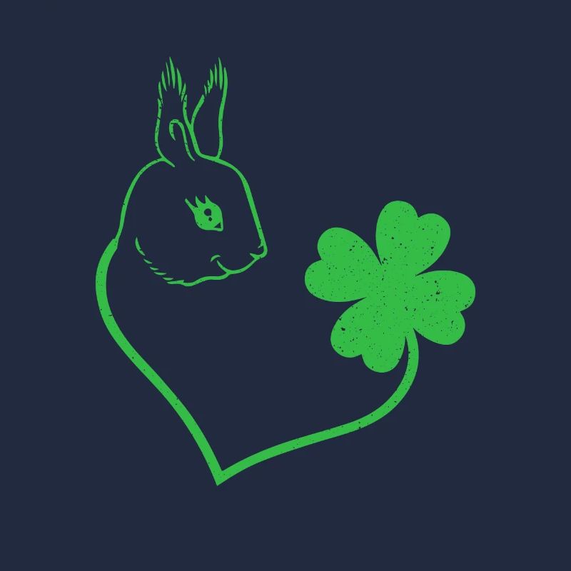 Squirrel Cloverleaf Lucky Charm Love