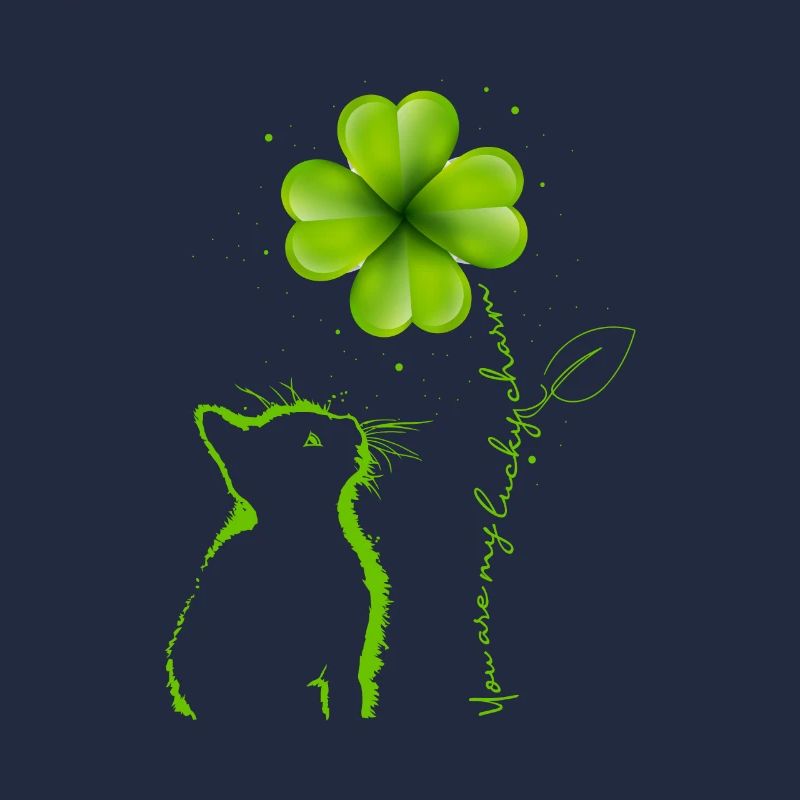 Tu es mon lucky charm cat Cloverleaf