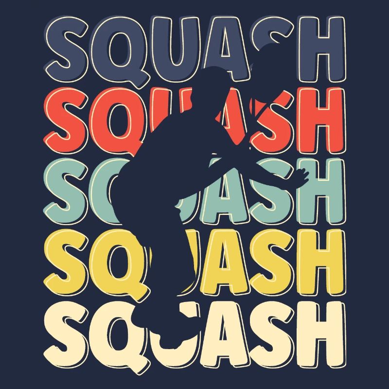 Cool Retro Text Silhouette Squash