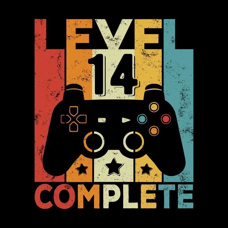 Level 14 Complete 14 Geburtstag Junge Mädchen