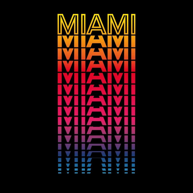 Retro Nostalgisch USA Stadt - Regenbogen Miami