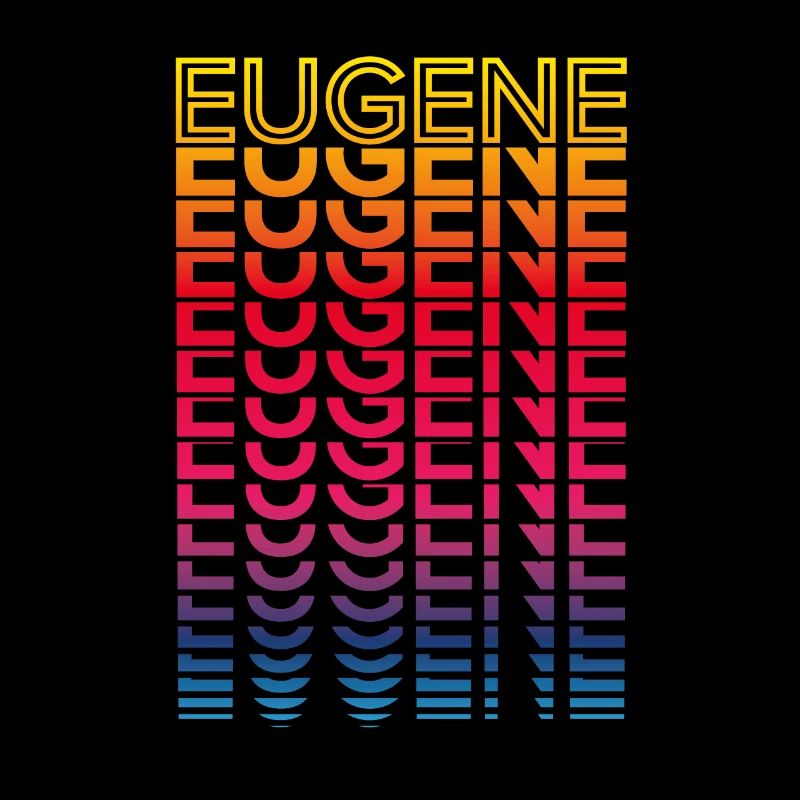 Retro Nostalgisch USA Stadt - Regenbogen Eugene