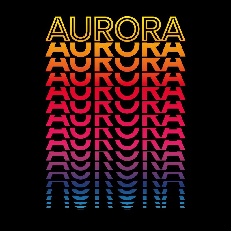 Retro Nostalgisch USA Stadt - Regenbogen Aurora