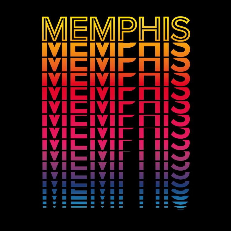 Retro Nostalgic USA City - Rainbow Memphis