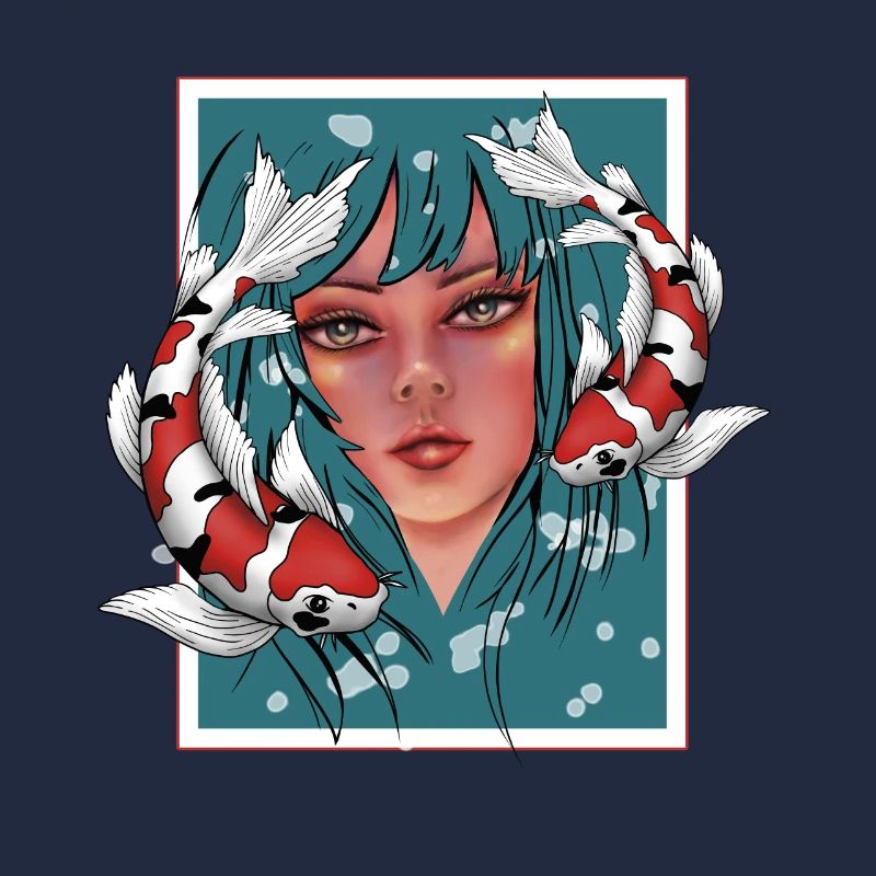Mädchen mit Koi