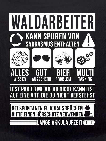 Waldarbeiter Spruch lustig