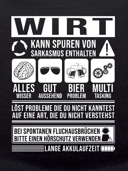 Wirt Spruch lustig