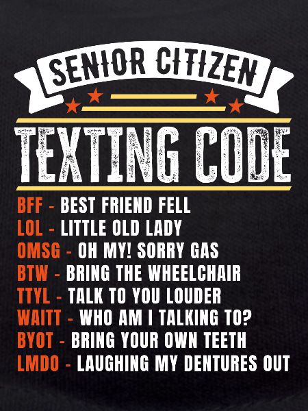 Lustiges Senioren-SMS-Code-Geschenk für