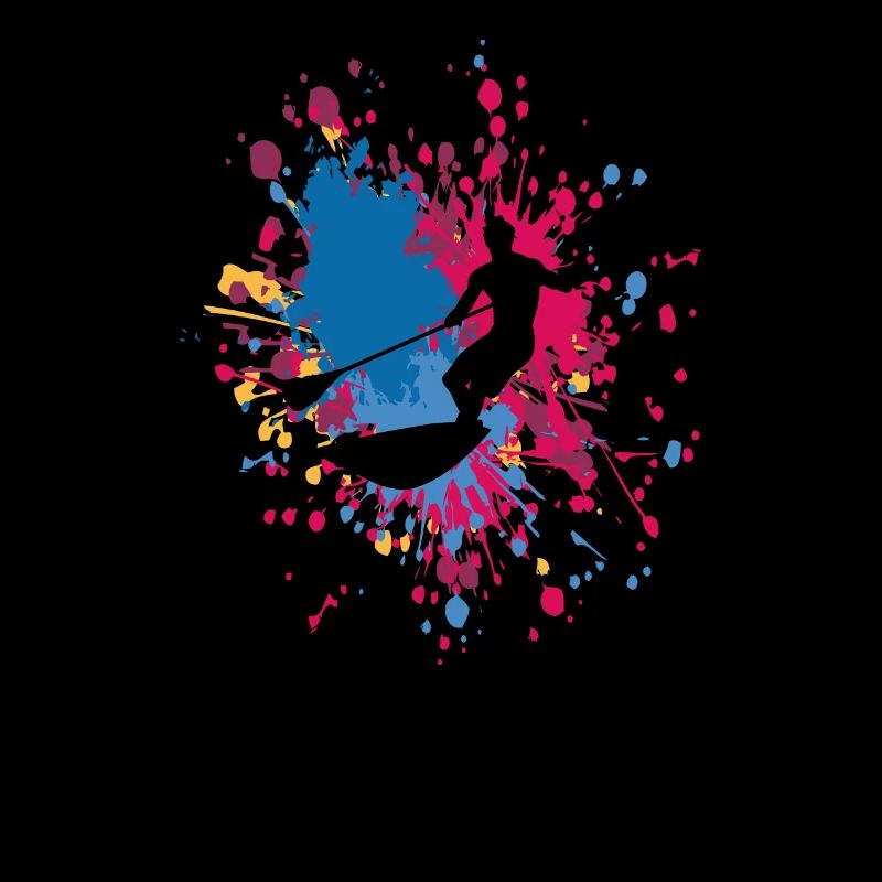 Surfer avec Paddle Board Color Splash