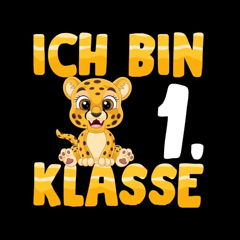 Ich bin 1. Klasse Einschulung Leopard