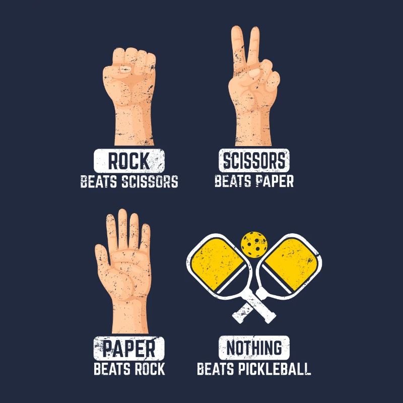 Ciseaux en papier de roche Rien ne vaut pickleball Playe