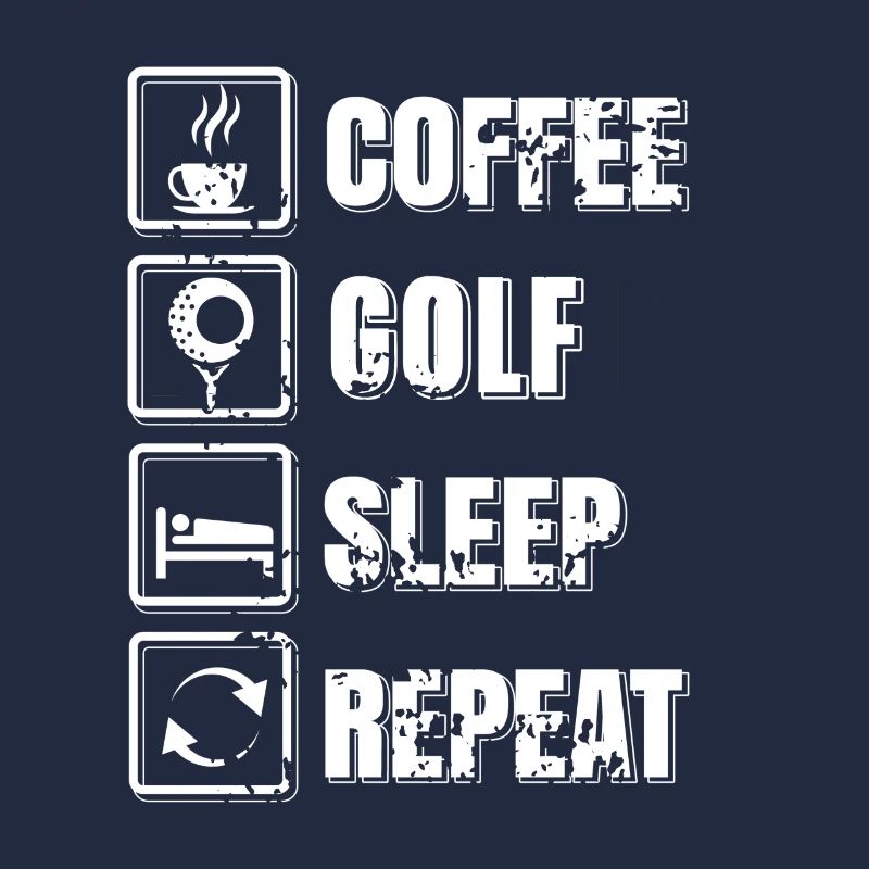 Coffee Golf Sleep Repeat Cool Vintage Golfing