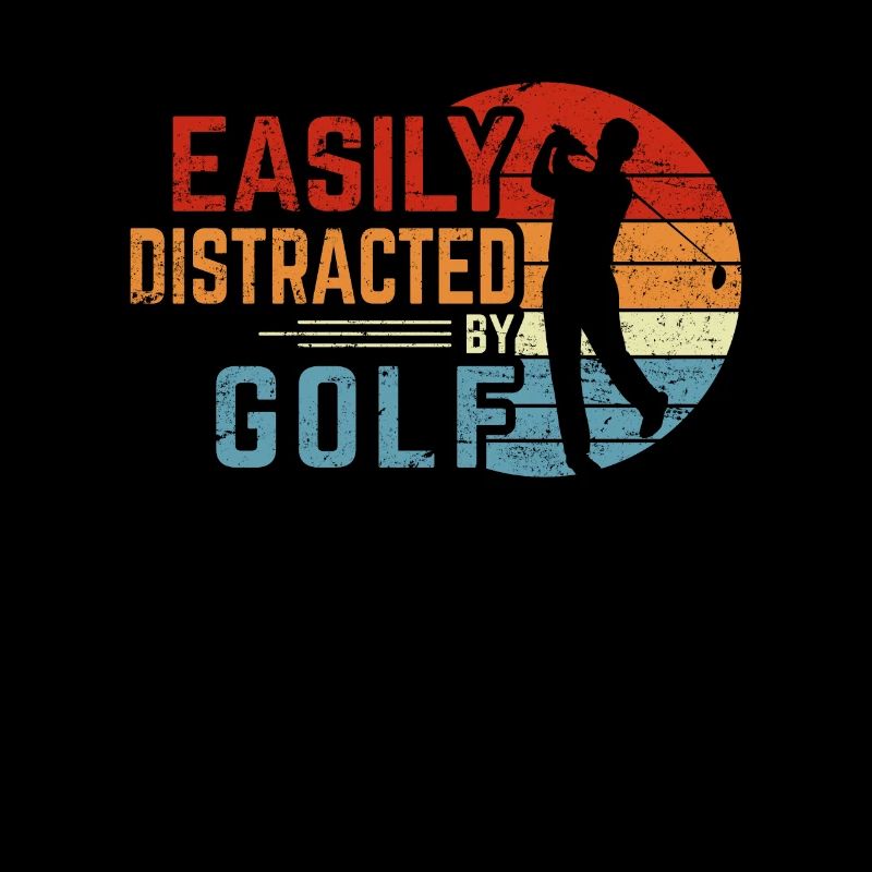 Easily Distracted By Golf Funny Golfing Lover Reti