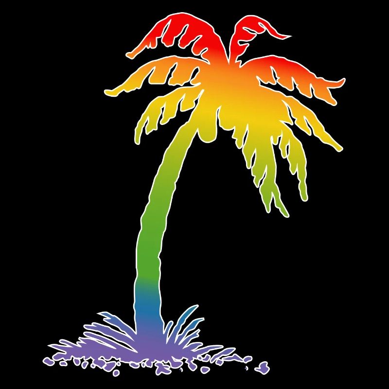 Regenbogen Palme white