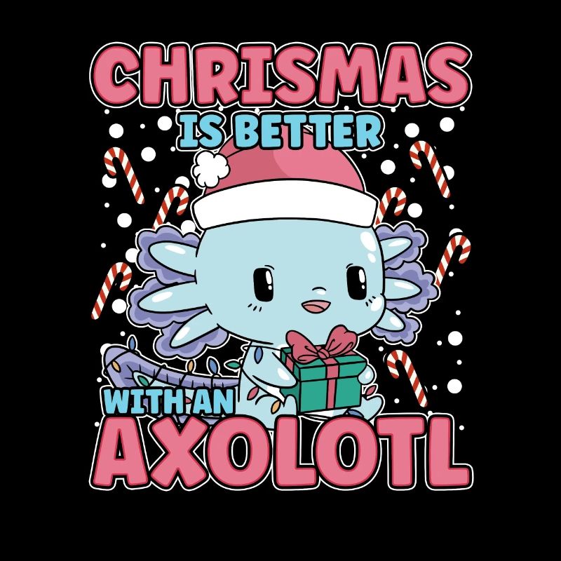 Winter Axolotl Design for a Christmas Xmas Lover
