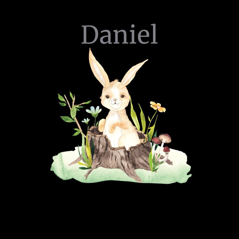 Animal forestier Cerf Lapin Hérisson Fleurs Nom Daniel