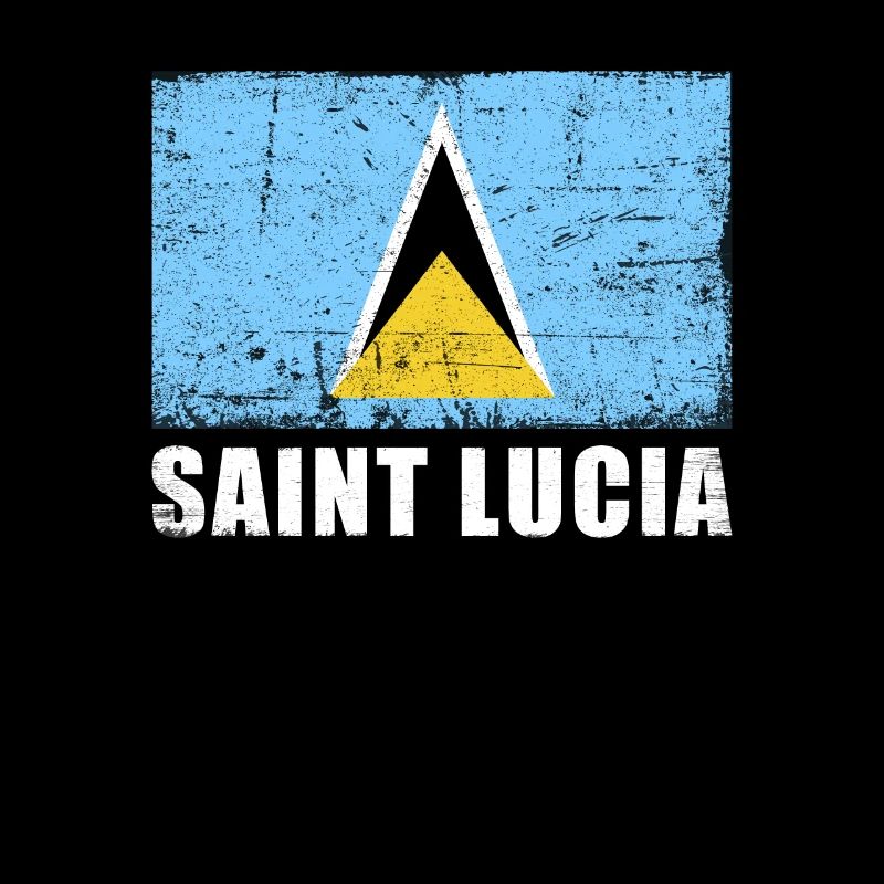 Sainte-Lucie Drapeau Grunge Sainte-Lucie Drapeau