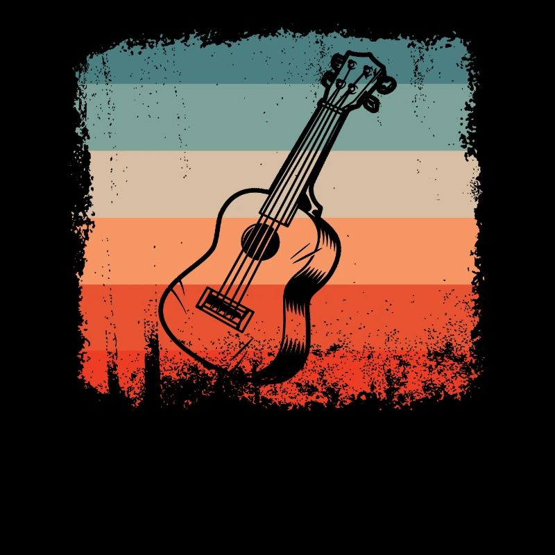 Guitarist Retro Guitar Silhouette Guitarist