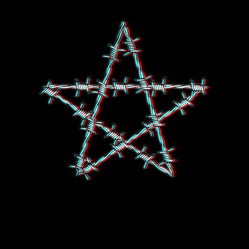 Stacheldraht Pentagramm Glitch grunge Goth