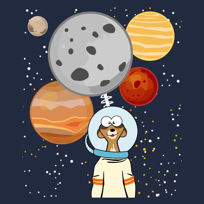 Planètes spatiales des astronautes suricates