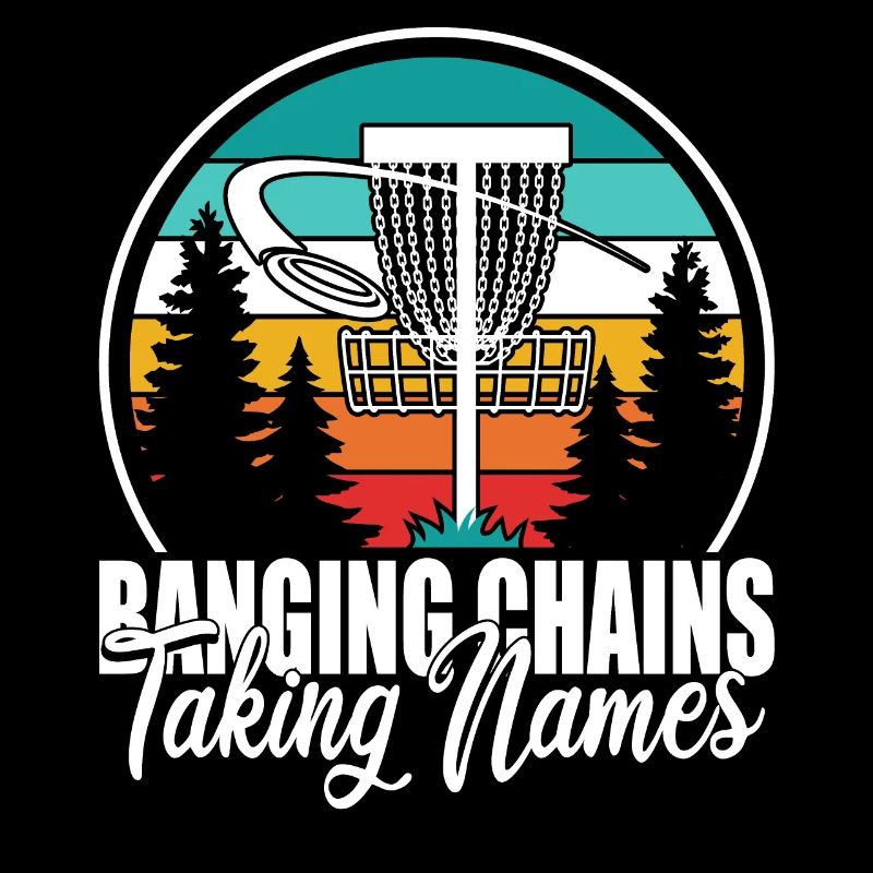 Retro Sunset Banging Chains Taking Names Disc Golf