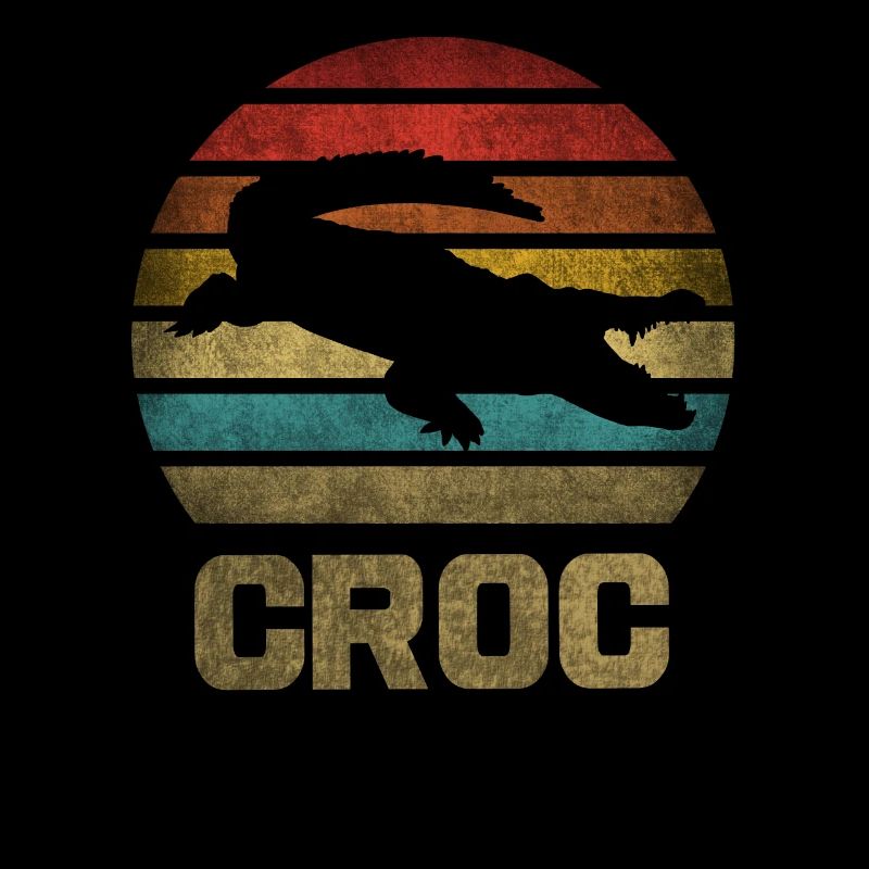 Crocodile Croco Croc Rétro Vintage Coucher de Soleil