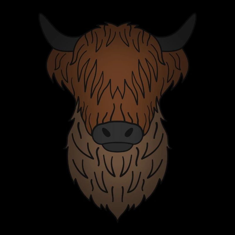 Vache Highland Cattle avec motif de vache