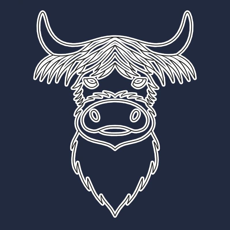 Vache Highland Cattle avec motif de vache