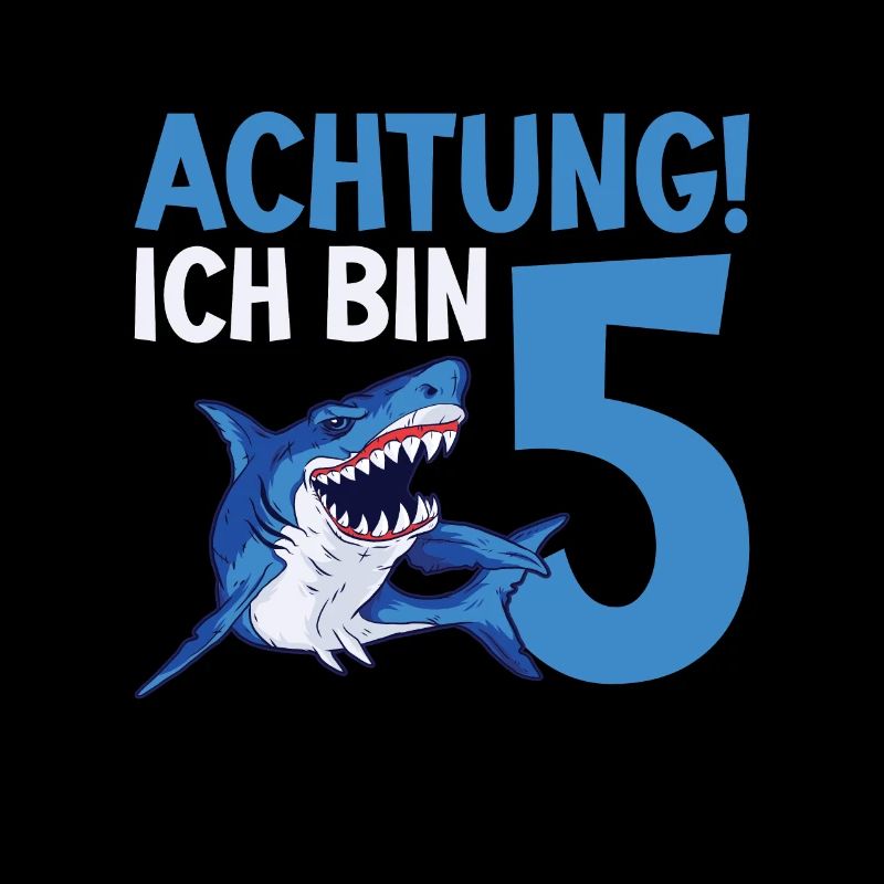 Achtung ich bin 5. Kindergeburtstag Hai