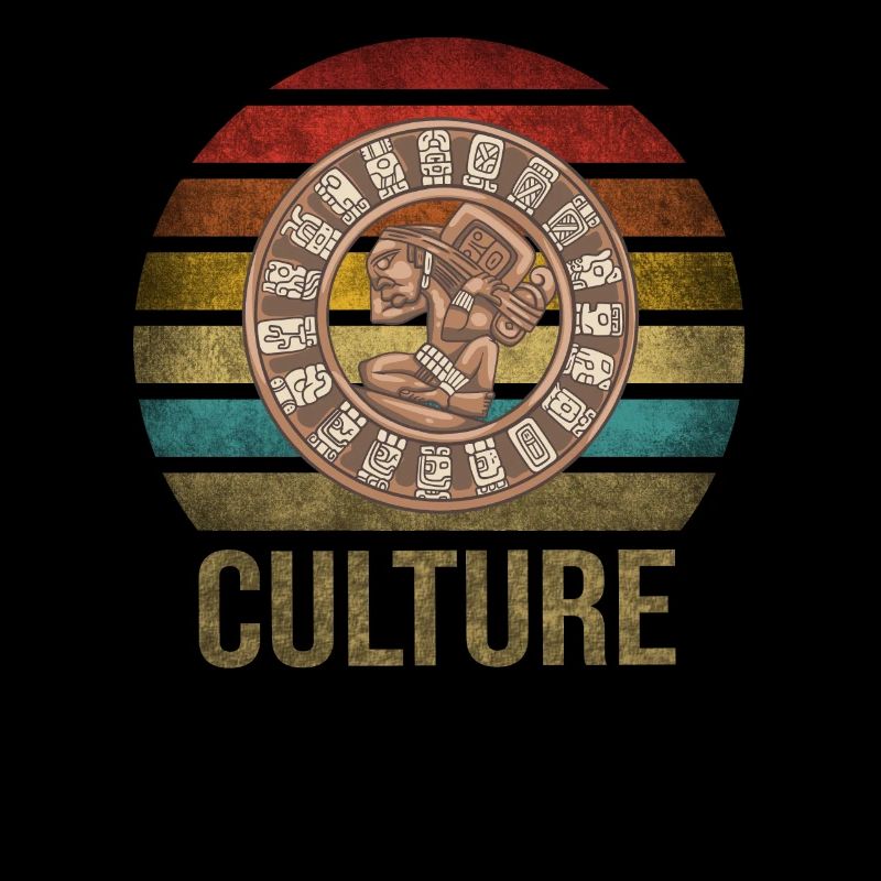 Calendrier Maya Itzamna Rétro Coucher de soleil