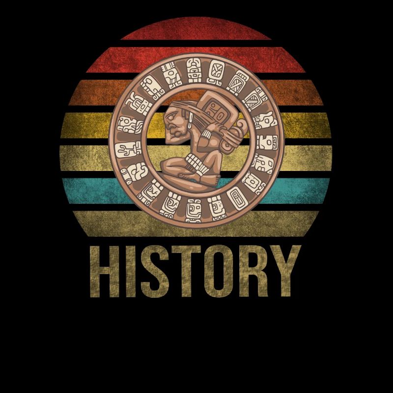 Calendrier Maya Itzamna Rétro Coucher de soleil