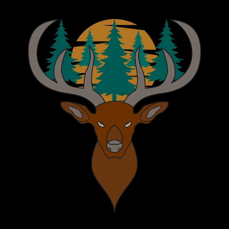Rothirsch Geweih mit Hirschgeweih