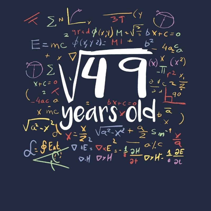 Square Root of 49 Math Nerd 7th Birthday
