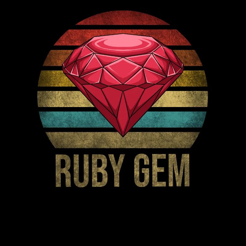 Ruby Gemstone Retro Sunset