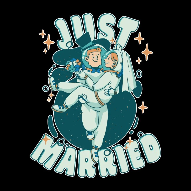 Juste marié - Astronaute Marié et mariée