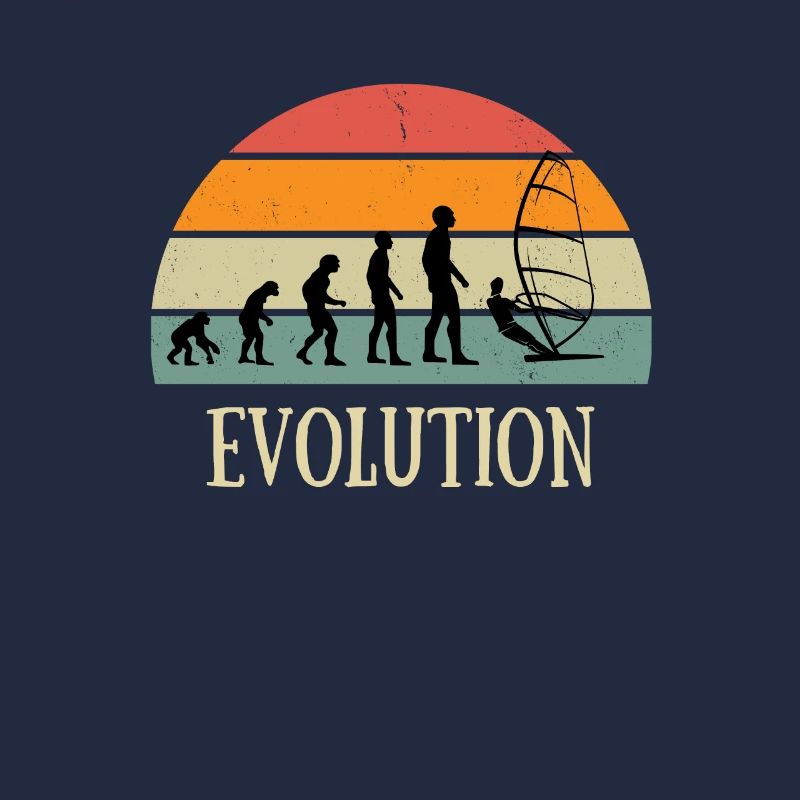 evolution windsurfing humor snowboarder man
