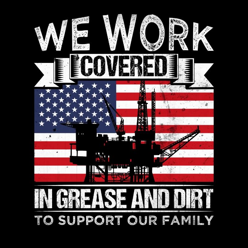 Ölförderung Öl Arbeiter USA Flagge Geschenk
