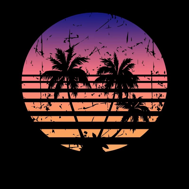Palmen Retro Sonne