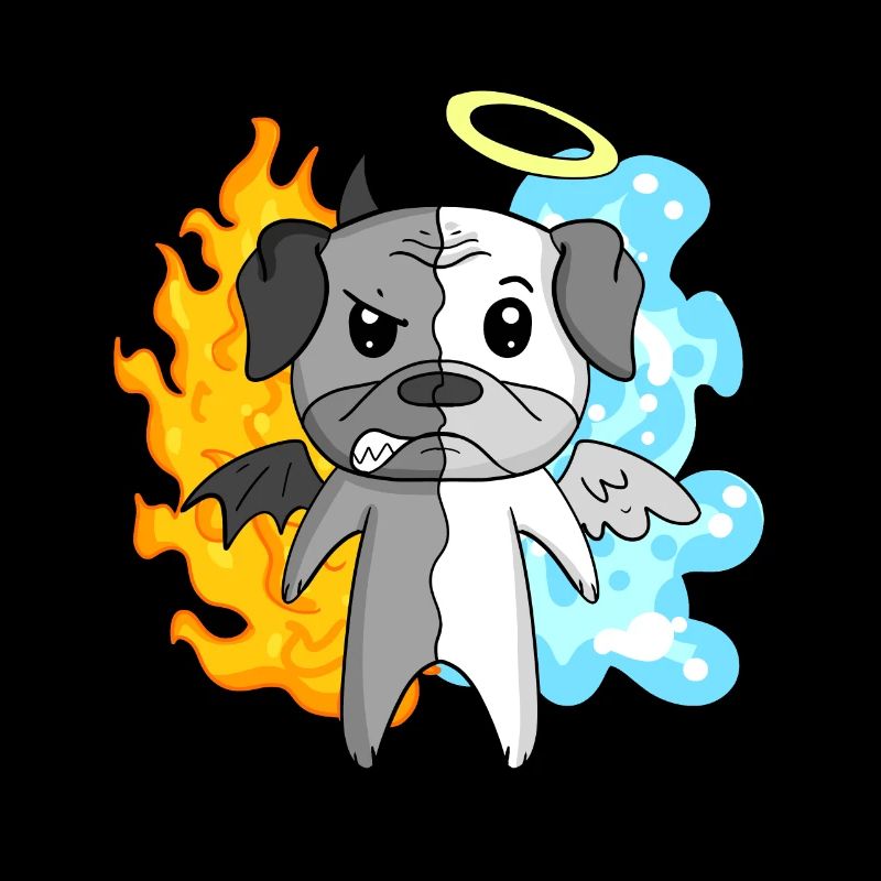 Carlin de chien - Ange et diable