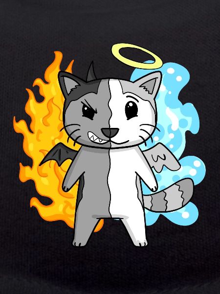 Cat Angel and Devil
