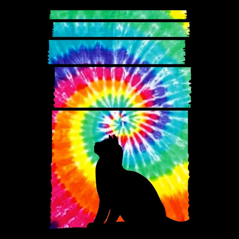 Cat Hippie Tie Dye