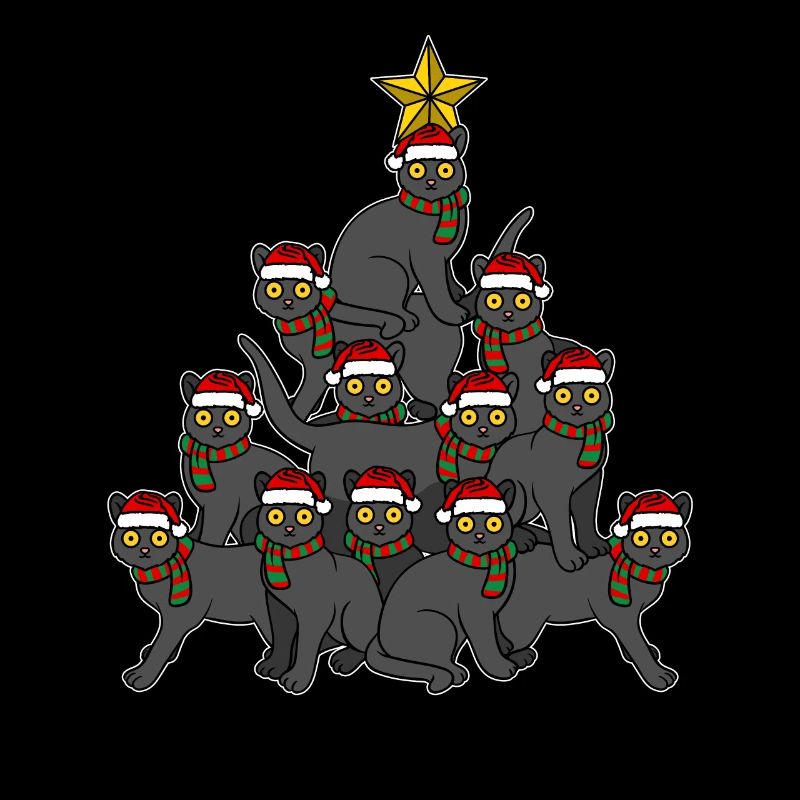 Chat Arbre de Noël