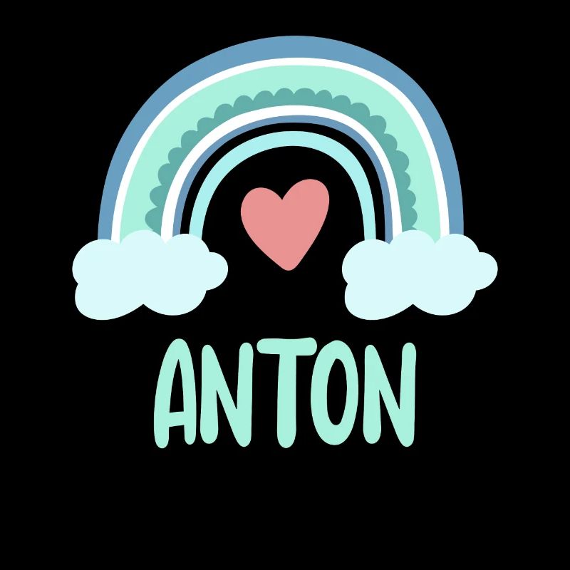 Anton Name Regenbogen Baby