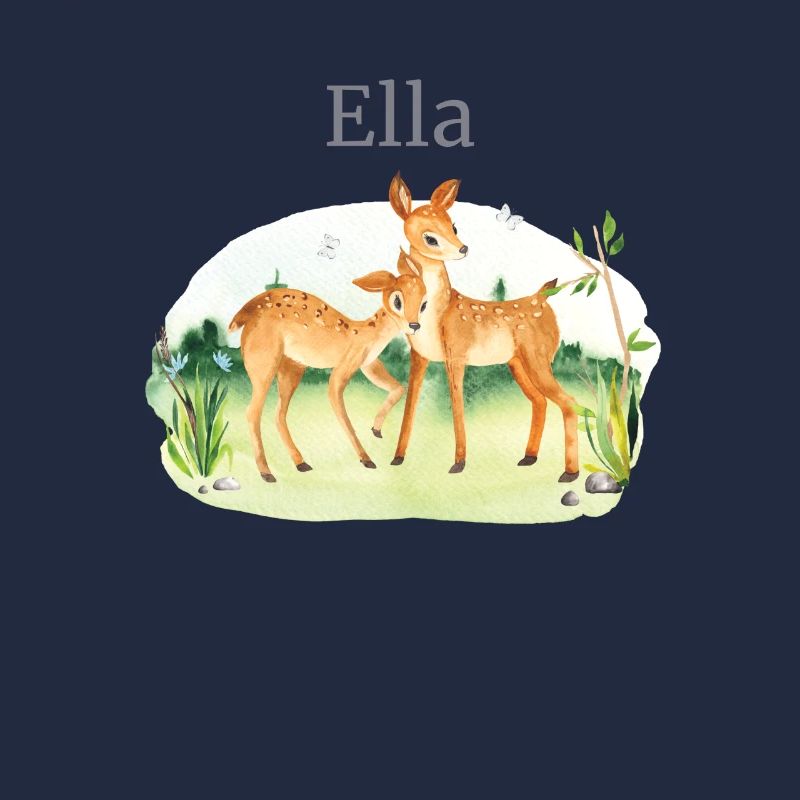 Forêt Animal Cerf Fleurs Nom Ella