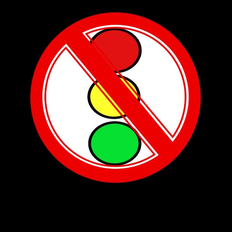 Traffic light prohibition sign