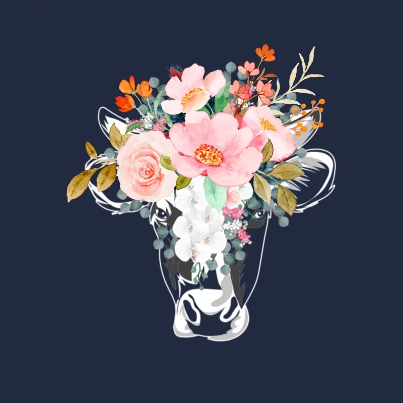 KUHKOPF MIT BLÜTEN