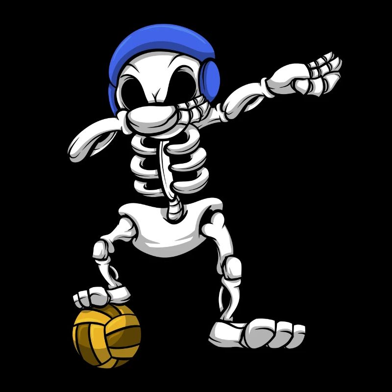 Wasserball-Teamplayer Dabbing Skeleton Wassersport