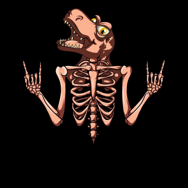 Skeleton with Dino Head Funny Halloween Skeleton D