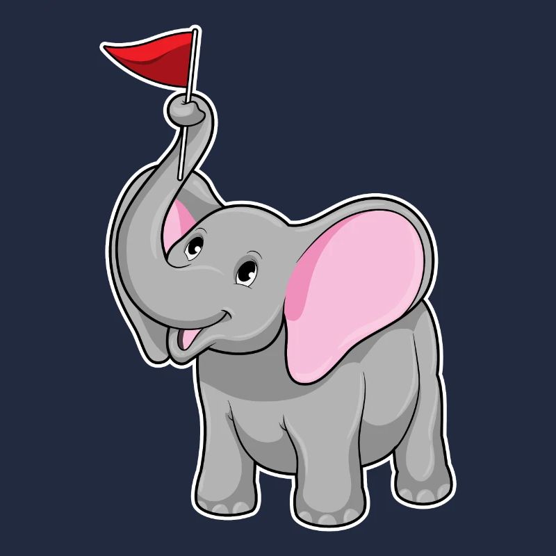 Éléphant avec drapeau