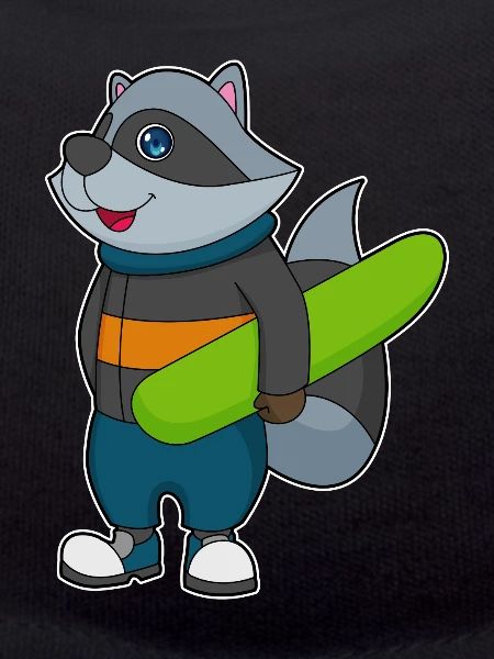 Waschbär Snowboarder Snowboard